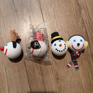 Jack In The Box Antenna Ball Ornament Topper Lot of 4 Christmas Holiday